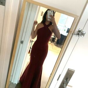 Likely burgundy maxi dress size xs